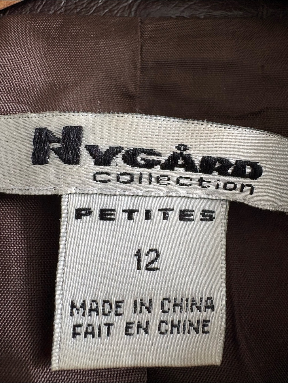 Nygaard Collection Petites Brown Leather & Tweed Jacket | Size 12 - Picture 4 of 9